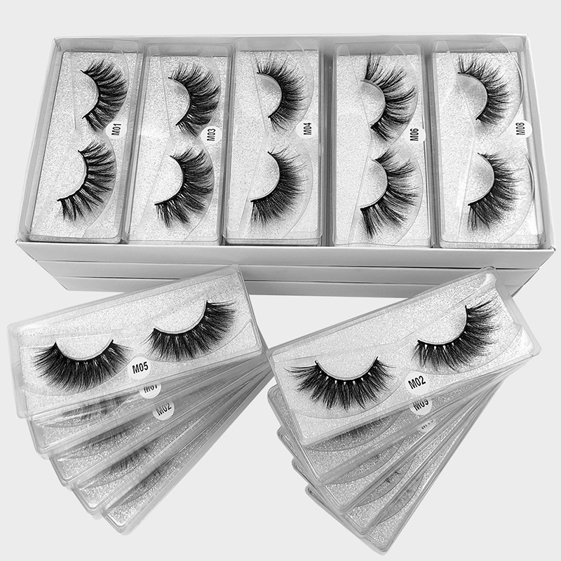 

wholesale 3d mink False Eyelashes 20/30/40/50/100 Pairs Fluffy Wispy Fake Lashes Natural Long Makeup Lash Extension in bulk