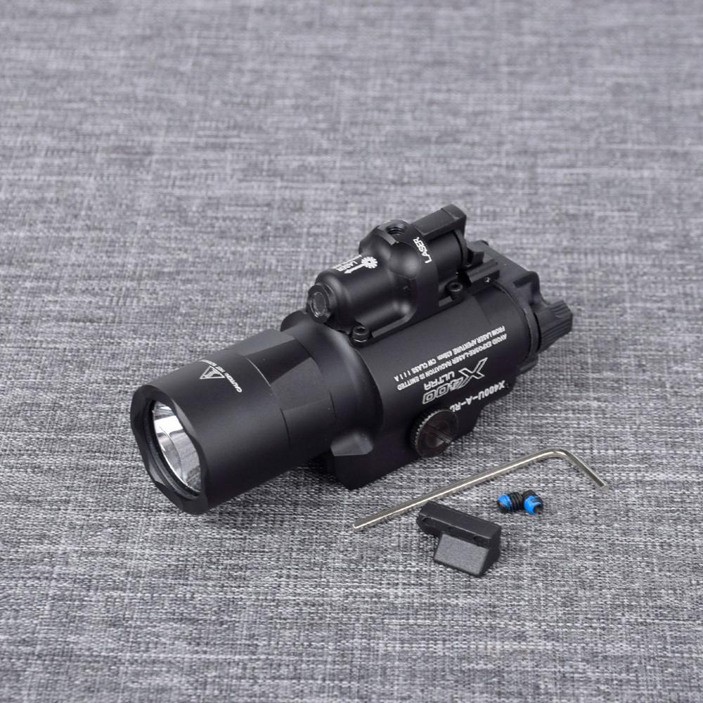 

Tactical LED Light X400 Ultra Flashlight with Red Laser Sight Fit 20mm Rail