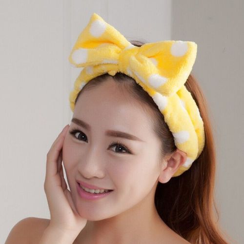 

Lovely Big Bow Dot Striped Soft Women Shower Hair Band Wrap Headband Bath Washing Make Up