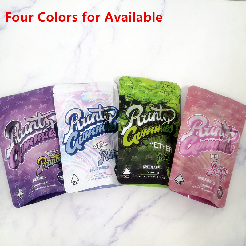 

Hot Runtz Gummies 500mg Maylar bag Ether Runtz Dank Gummi Worm mylar bags Smell proof Edibles Packaging bags