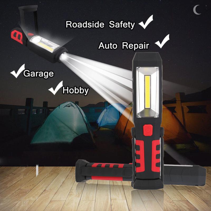 

Multifunctional USB charging LED 3 Light modes battery Powerful torch COB Light linterna tail magnet Work CD