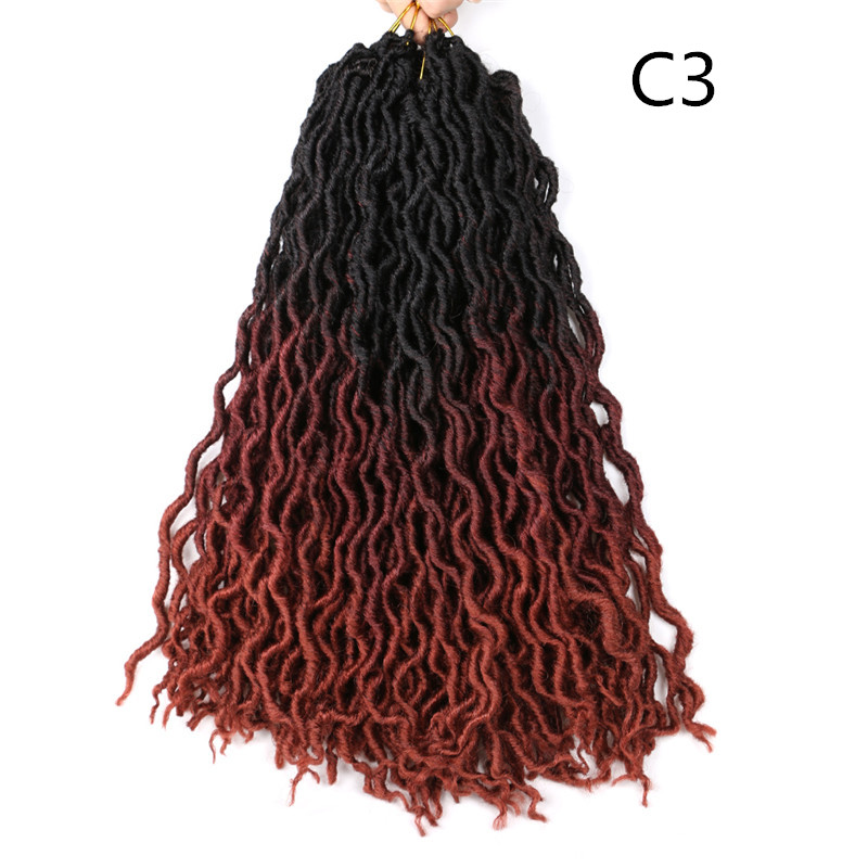 

18" Gypsy Locs Crochet Hair Goddess Faux Locs Synthetic Crochet Hair 100g/pc Ombre Nu Locs Crochet Dreadlocks Hair Extensions, C2