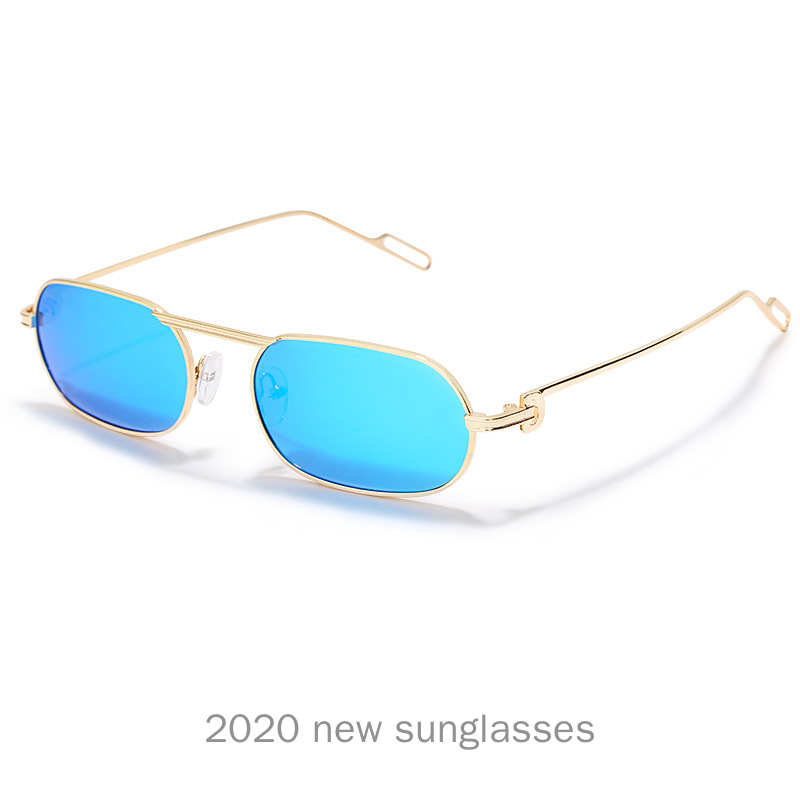 

Rectangle Sunglasses Women Rimless Square Sun Glasses for Women 2020 Summer Style Female Uv400 Silver Mirror Green Brown NX