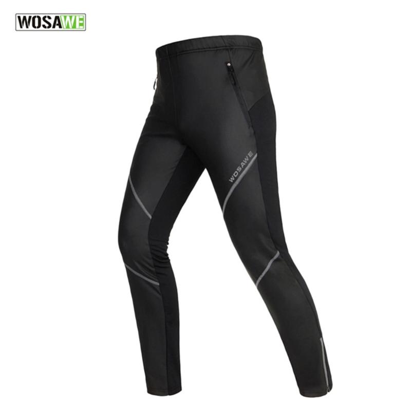 

WOSAWE Unisex Cycling Long Pants Windproof Fleece Thermal Winter Long Pants Windbreak Sports Pant Tights Bicycle Clothing, As pic