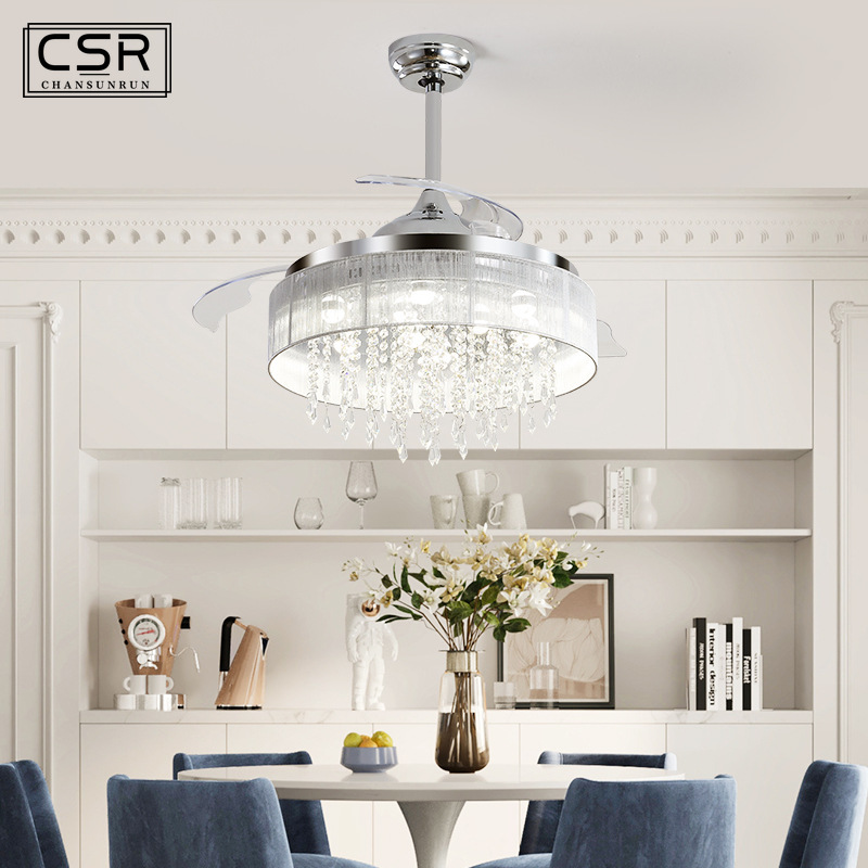 

Modern Ceiling Fans European Luxury Home Living Room Dining Room Minimalist Electric Fan Light Frequency Conversion Cealing Fans