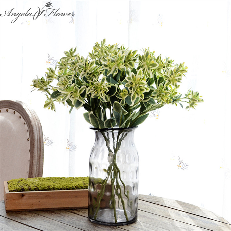 

Artificial plants alpine snow leaf white green simulation wedding home garden decoration hotel party decor artificial leaf