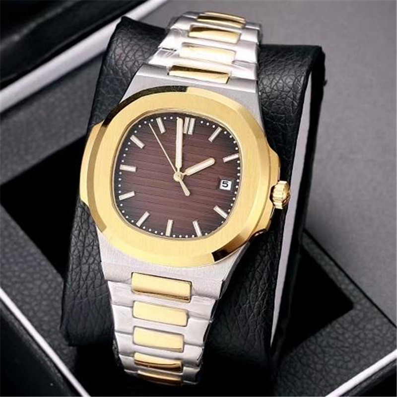 

2020 Top selling high quality automatic mechanical watch stainless steel strap nautilus men mens watch watches, Slivery;brown