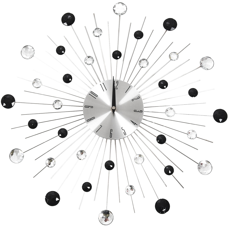 

Gypsophila Diamond Fashion Wall Clock Wrought Iron Clock Creative Vintage Metal Art Wall