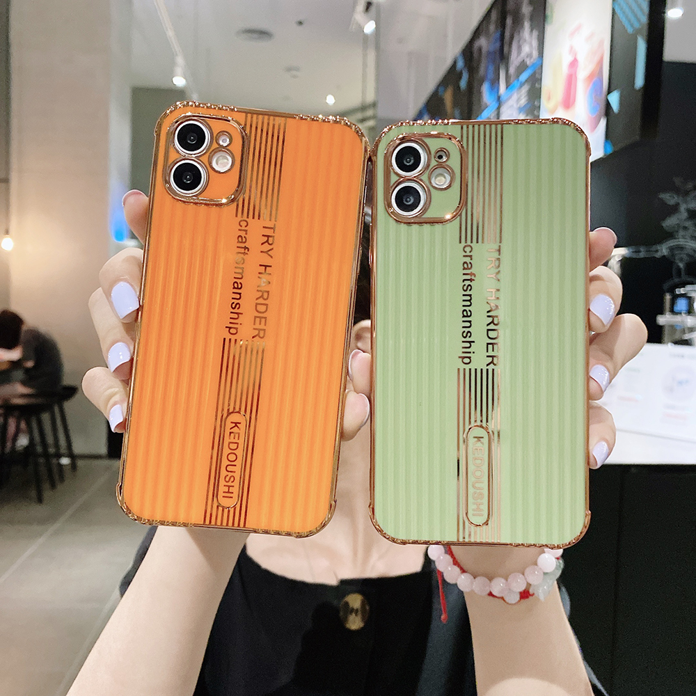 Electroplated Trunk Stripes Phone Cases For iPhone 14 13 12 11 Pro Max X Xr Xs Max 7 7 Plus 8 SE Soft TPU Luxury Back Cover-image-590656770