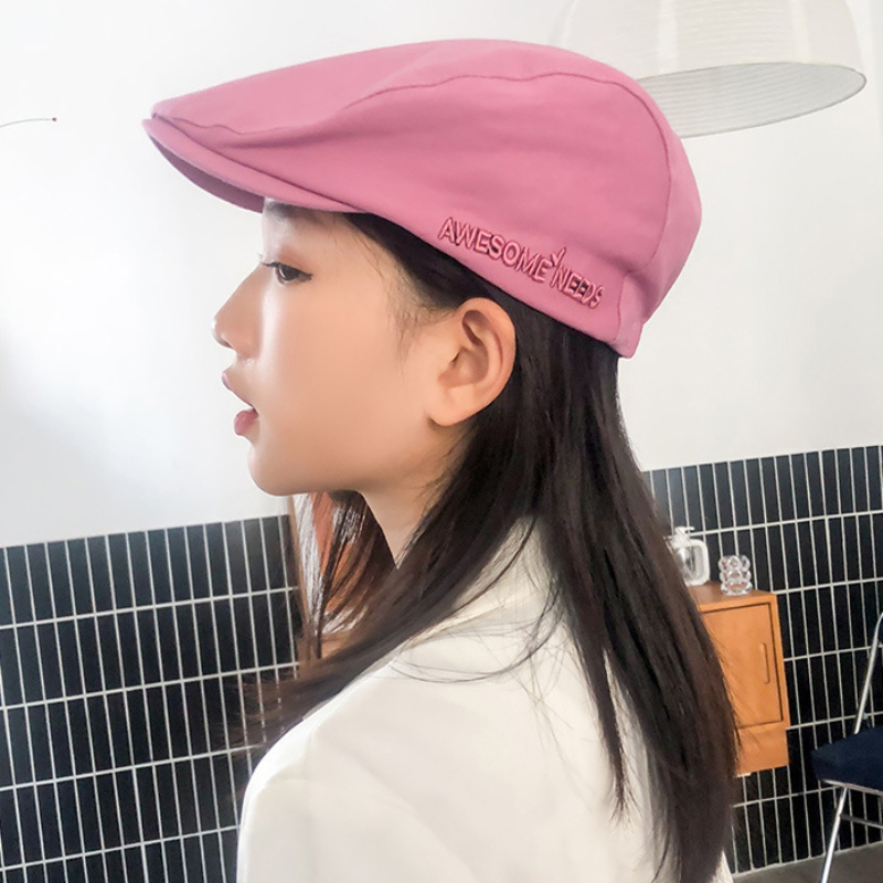 

HT3311 Berets Men Women Spring Autumn Ivy Newsboy Flat Cap Male Female Retro Artist Painter Beret Hat Cotton Gastby Beret Cap, Brown