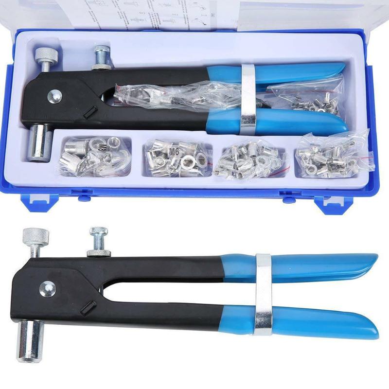 

NEW 86/106PCS Hand Rivet Nut Gun Riveter Rivnut Kit Threaded Nut Rive Tool Set M3 M4 M5 M6 M8