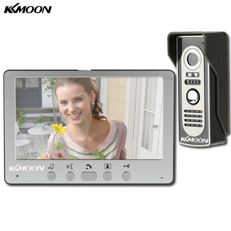 

KKMOON 7'' LCD Screen Wired Video Door Phone System Visual Intercom Doorbell Indoor Monitor 700TVL Outdoor IR Camera Night View