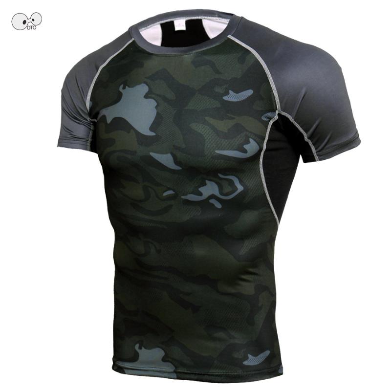

New Camouflage Bodybuilding T Shirt Men Army Tactical T-Shirt Camo Running Shirts Fitness Compression Tops Sportswear, C3