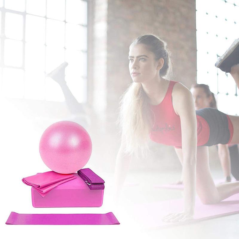

Yoga Starter Kit 5pcs Yoga Equipment Set Pilates Gym Sports Exercise Stability Training Fitness Workout Exercise dropshipp, Red