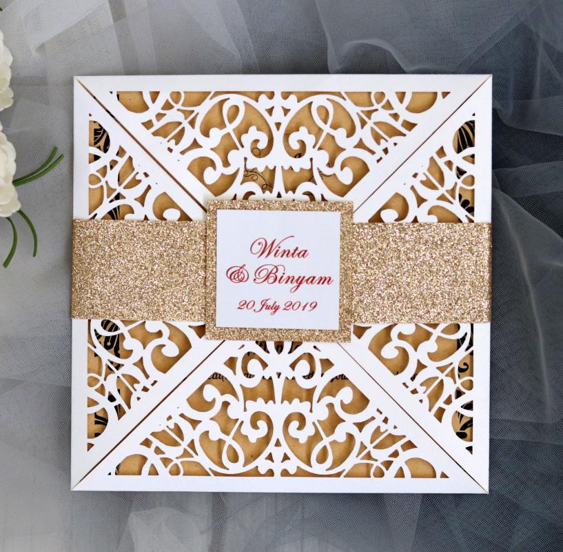 

Square Laser Cutting Invitation Cards Wedding Invitation Card Set