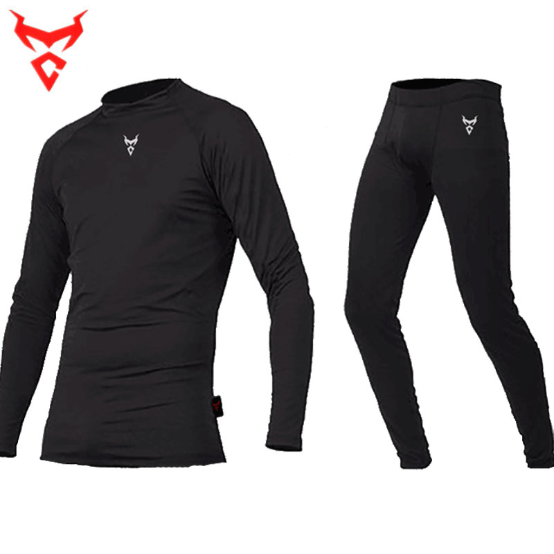 

Elastic Winter Motorcycle Thermal underwear Moto Suit Summer Sweat absorption Long Tops & Pants Sweatshirt+leggings Fitness