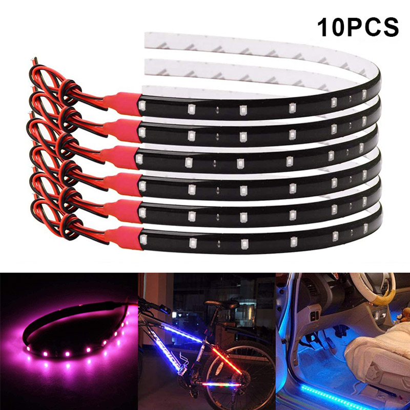 

10pcs Flexible Waterproof Car LED Light Strip 12V Super Bright Light for Car Decoration M8617