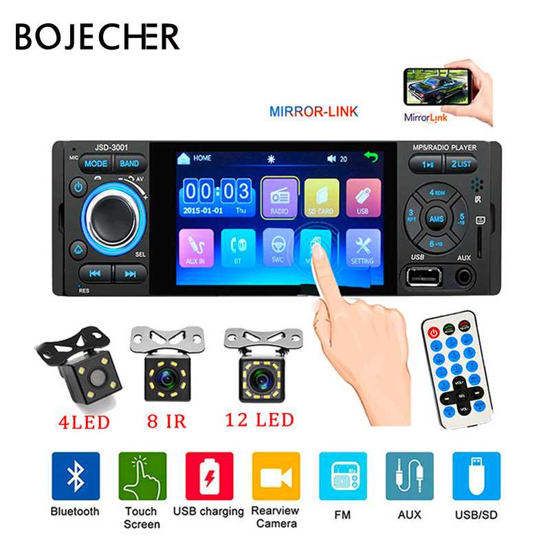 

Car Radio 1din 4inch Autoradio Bluetooth stereo touch screen JSD-3001 Audio Mirror Link Rearview Camera MP5 Multimedia Player