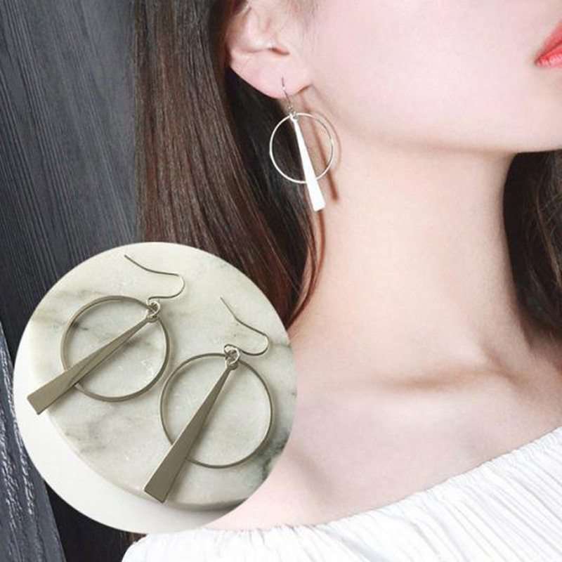 

Women Stylish Earrings Simple Geometric Circle Dangle Drop luxury Earrings FS99