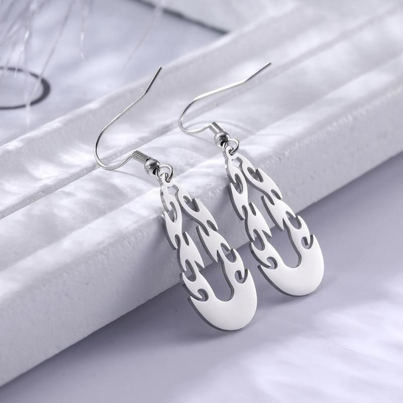 

My Shape Dangle Earrings Vintage Hollow 316L Stainless Steel Drop Earring Silvery/Gold Color/Black Pendant Jewelry Gift & Chandelier