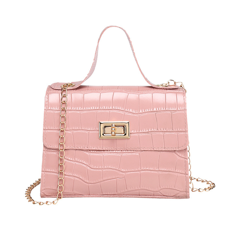 

2020 Summer Women Shoulder Bag Chain Messager Crossbody Bag Tide Mini Small Package PU Leather Sweet Lady Mobile Phone Flap, Pink
