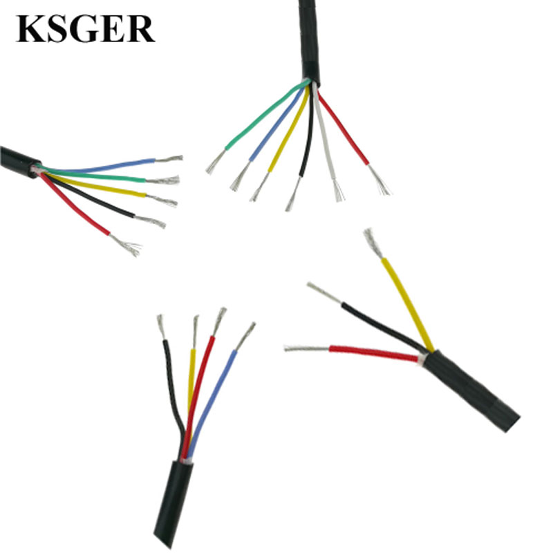 

KSGER Silicone Wire Cable Tinned Copper T12 Soldering Iron Station 3 4 5 6 Core Line 0.5 Square High Temperature Soft Jacket