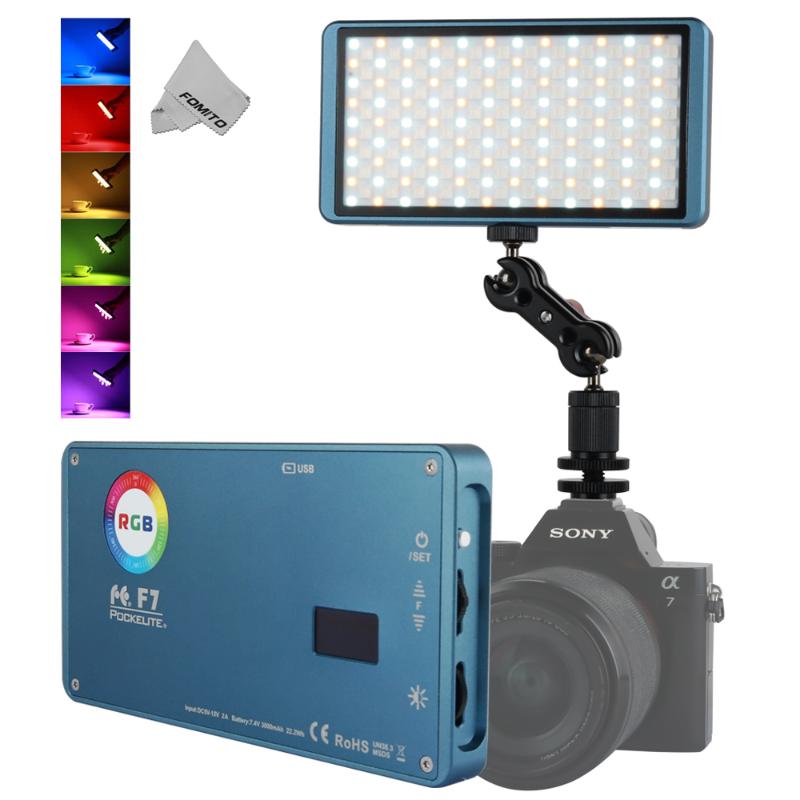 

Falcon Eyes F7 12W RGB LED Mini Pocket On Camera Light with Special-Effects Mode CRI97 Stepless dimming Portable for Video/Photo