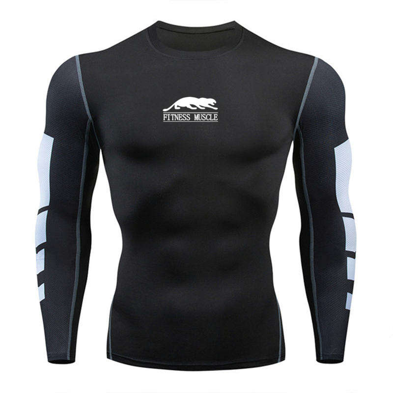 

Mens Running Sports T Shirts Gym Fitness Training Compression Skinny Tshirt Men Bodybuilding Tops Quick Drying Elastic Force Tee, Photo color