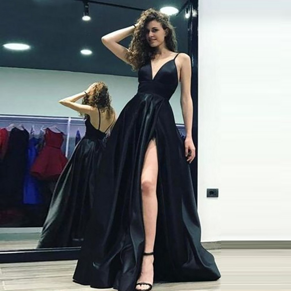 thigh split ball gown