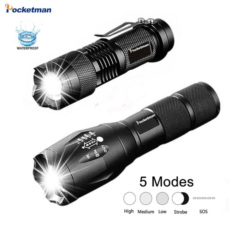 

Flashlights Torches Promotion!LED Tactical Q5 4000LM + 6000LM LED T6 Zoomable Linternas Torch Ultra Bright Light