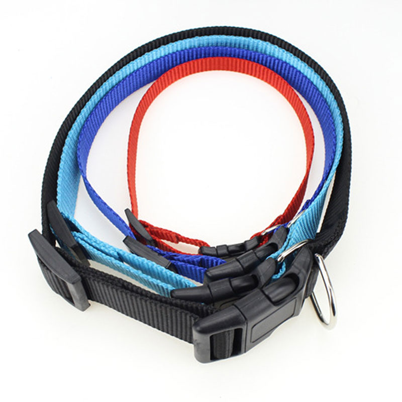 

4 Size Solid Color Nylon Pets Collars Adjustable Dogs Cats Leashes Outdoor Personality Cute Pet Collar Accessories