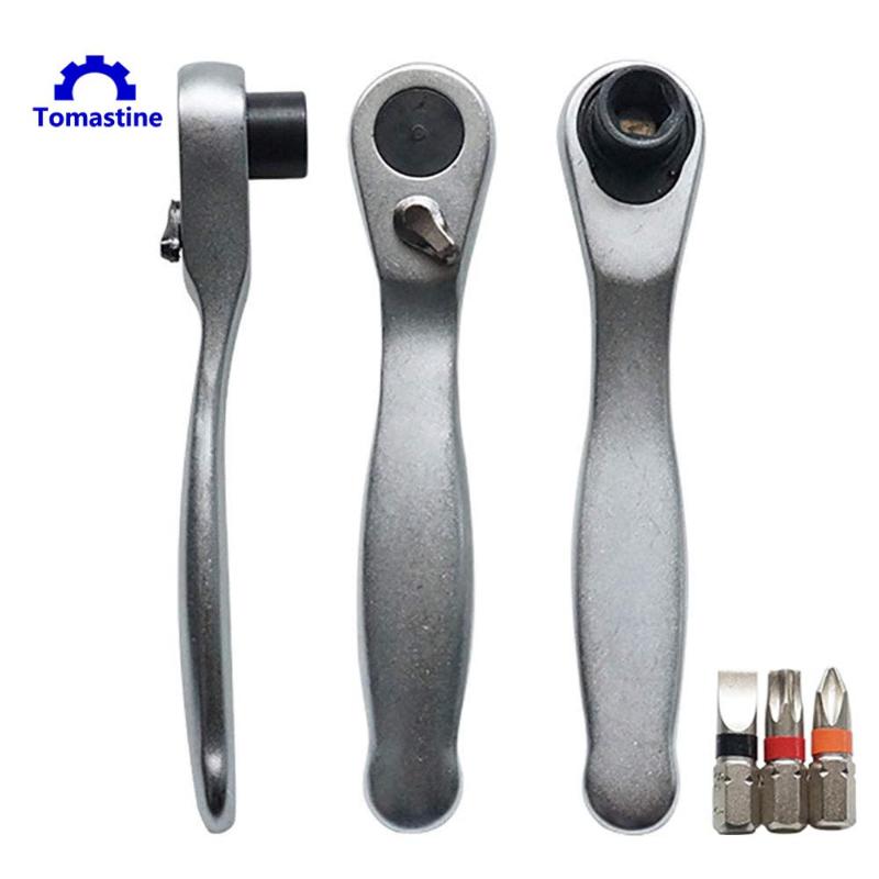 

4pcs/set 1/4"Mini Ratchet Wrench Batch Head Handle Small Socket Wrench Double-Ended Torque Repair Tools for Car