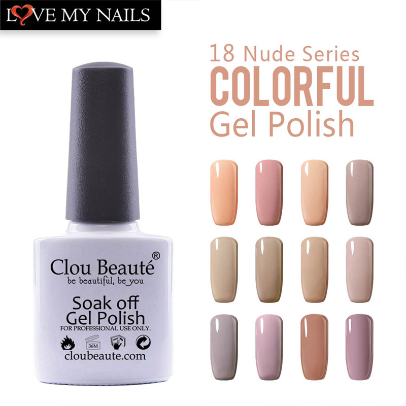 

10ml Clou Beaute Nude Series UV Gel Polish Soak Off Gel Nail Lacquer 18 Color For Choose Top Coat And Base Coat Polish, Bizcbn06