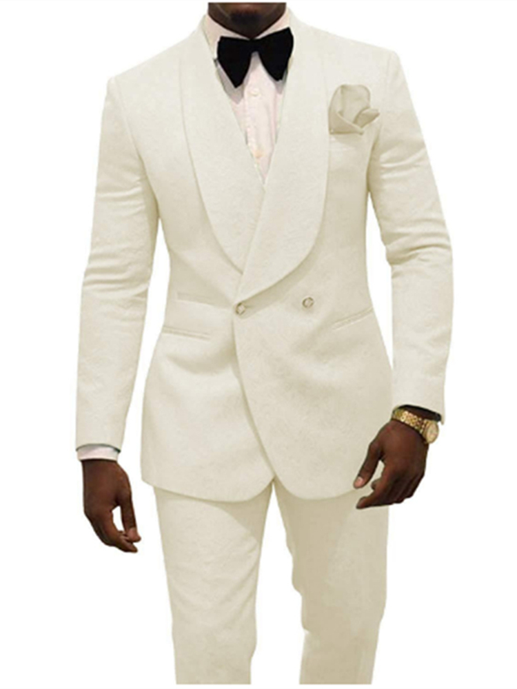 

White Formal Party Mens Suits for Wedding 2 Piece One Button Groom Suits Slim Fit Custom Man Wedding Tuxedo Suit, Black;gray
