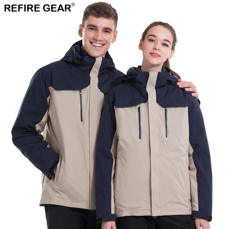

Refire Gear Women Man 3in1 Winter Fleece Down Jacket Two Pieces Windbreaker Outdoor Sports Hiking Camping Skiing Coats, Royal blue fleece