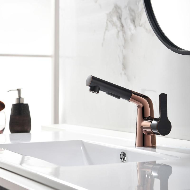 

Luxury Bathroom Pull out basin faucet bathroom water tap with head pull down basin mixer