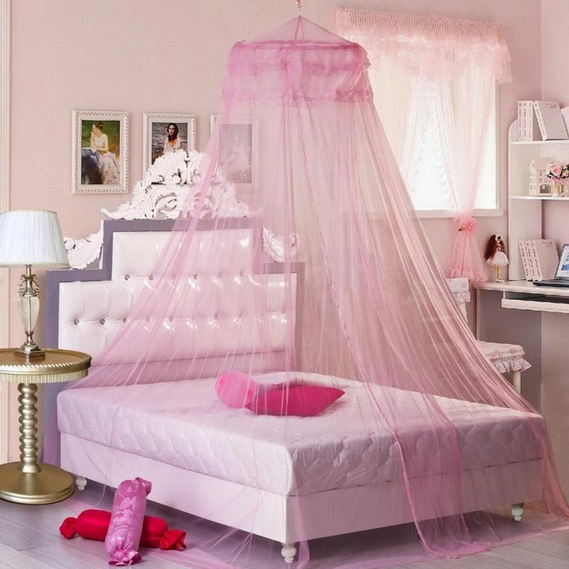 

23 Romantic Pink Round Mosquito Lace Net For Baby Hung Dome Bed Dome Tents Baby Adults Ceiling Hanging Canopy Decor