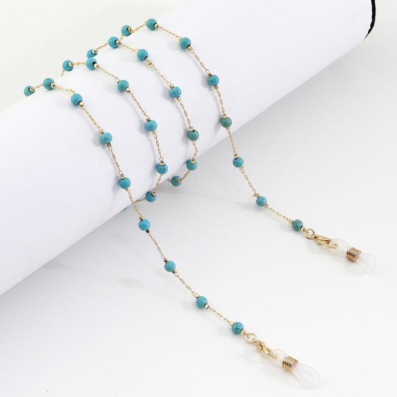 

New Fashion Reading Glasses Chain Eyeglass Lanyard Retro Blue Bead Glasses Sunglasses Chain for Women Accessories
