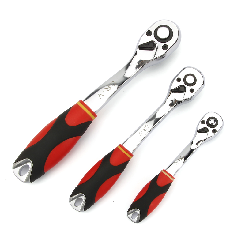 

72 Teeth Ratchet Socket Wrench with Zinc Alloy Tail 1Pcs 1/4" 3/8" 1/2" High quality Reversible Spanner Car repairing Tools