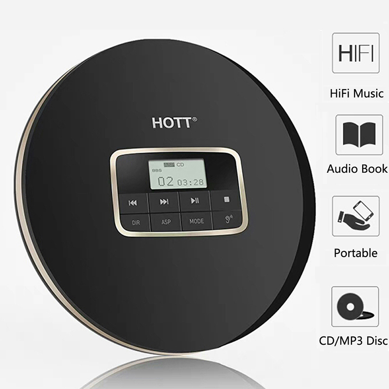 

CD611T Bluetooth Portable CD Player LCD Display Anti-Skip Shockproof Car Stereo AUX MP3 Player Replacement for Earphone CD Playe
