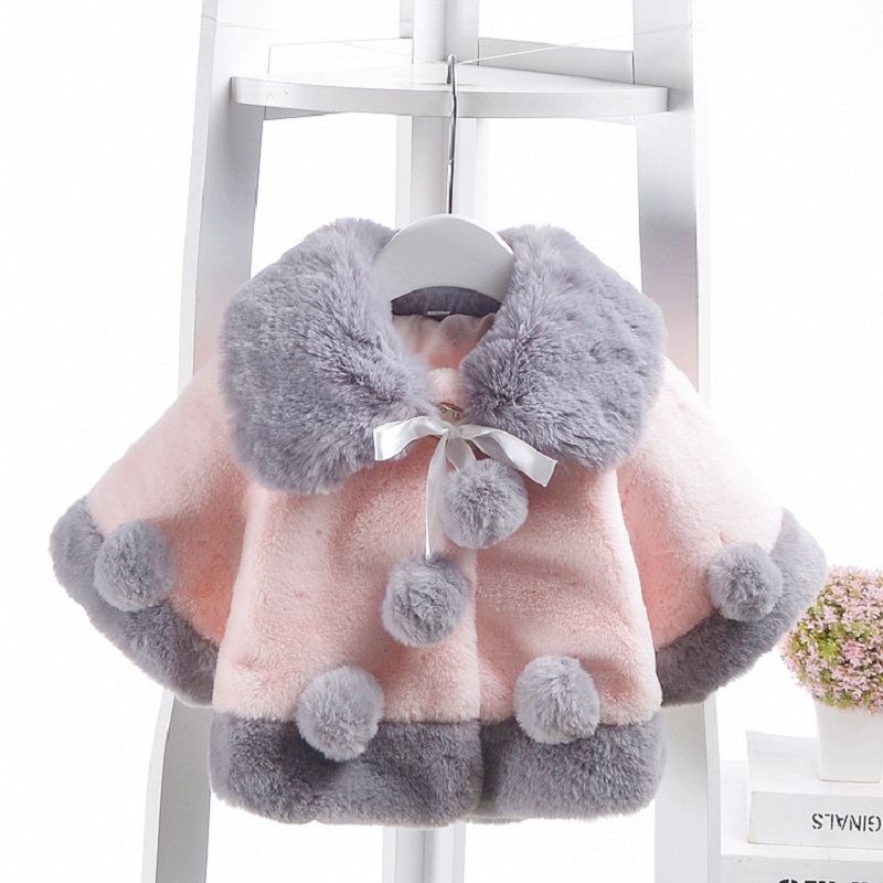 

Winter Christmas coat cute baby girl outfit baby girls coat children's clothing ball fur bunny jacket infant baby costume, As picture4