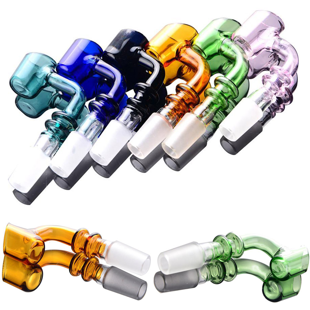 

2020 In Stock 90 Degree Hookahs Glass Bowl Quartz Banger Dab Rigs Oil Burner Pipes For Glass Water Bongs Smoking Pipe Accessories 14MM Male