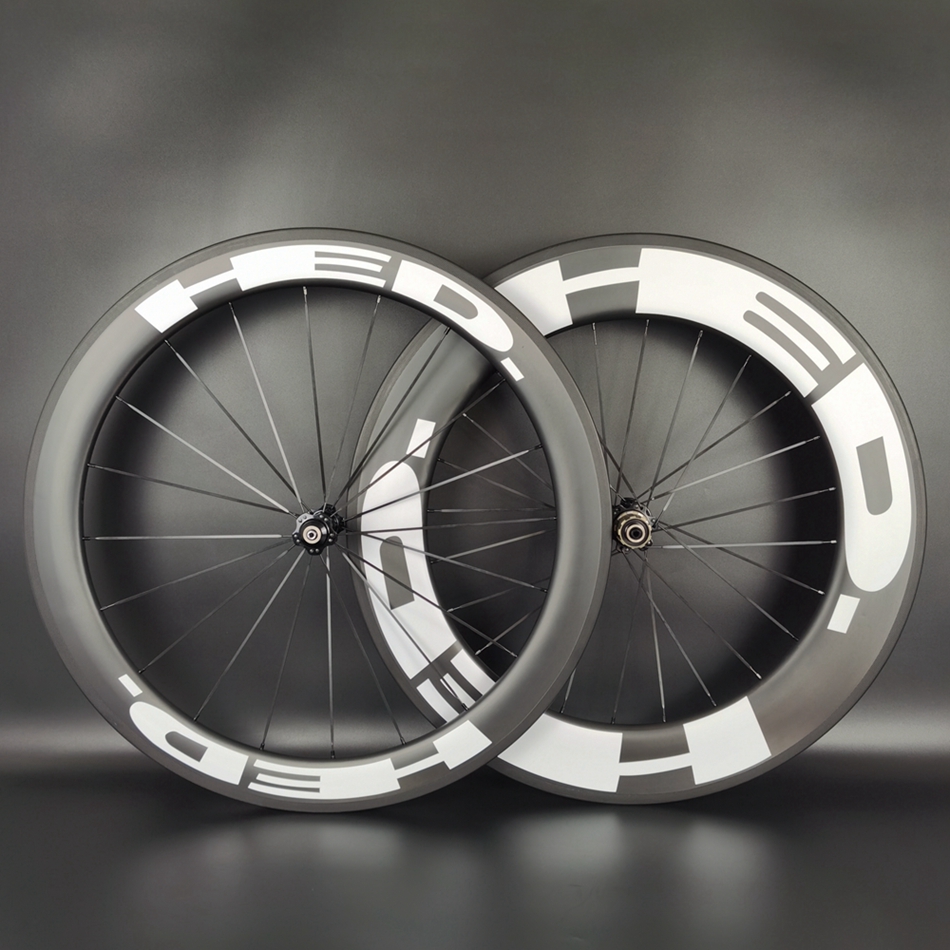 

HED 700C Road carbon wheels front 60mm rear 88mm depth 25mm width clincher/tubeless/tubular carbon wheelset with UD matte finish