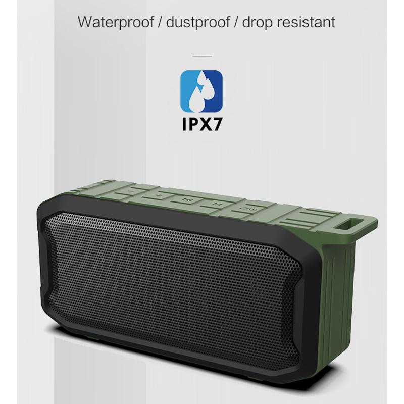 

Bluetooth Speaker Wireless Radio Portable Speaker Outdoor IPX7 Waterproof Subwoofer Support FM AUX U Disk TF Card