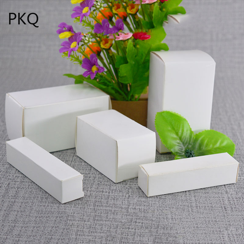 

30pcs Black white Kraft Paper cardboard box Cosmetic Perfume Bottle packaging Box Essential Oil Packaging for Christmas