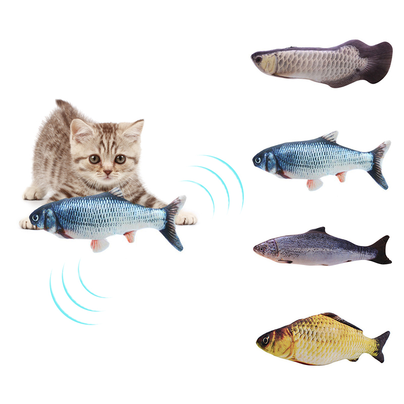 

30CM Pet Cats Electronic Catnip Toys USB Charging Simulation Fish Toys Dog Cat Playing Biting Chewing Training Pets Supplies Set