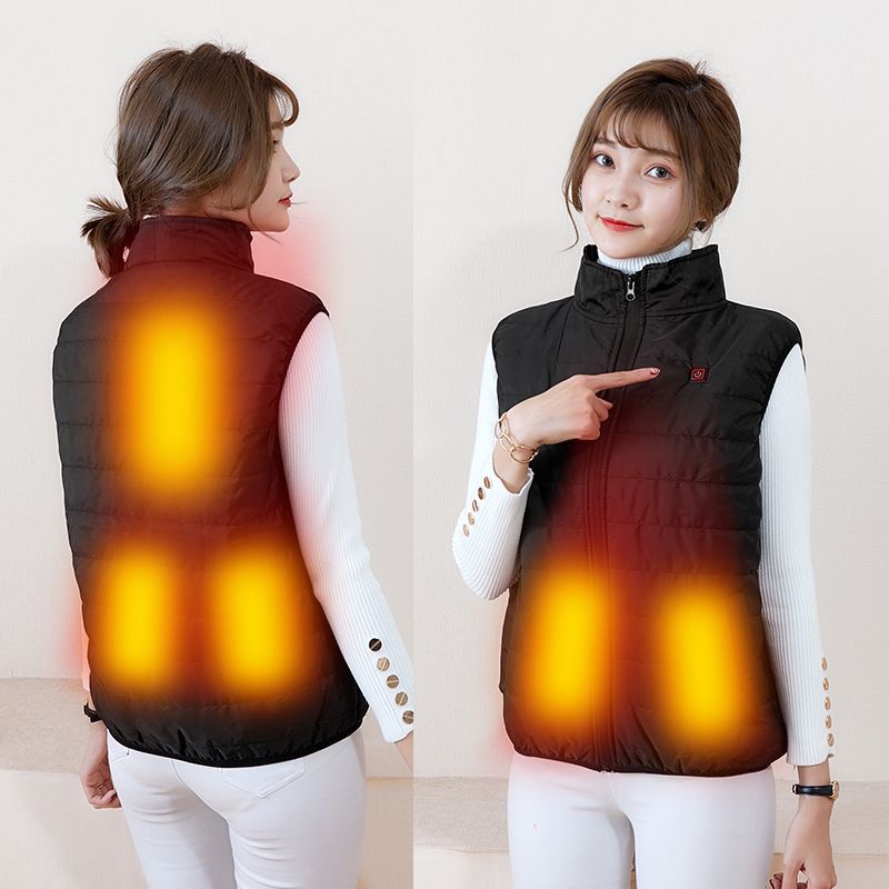 

ZYNNEVA Outdoor Sports Electric Heating Vest Men Women USB Intelligent Heated Clothing Winter Warm Hiking Fishing Jacket GC1211, Black