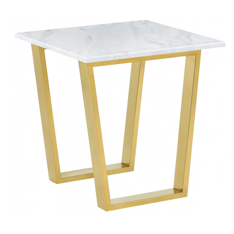 

European modern living room furniture stainless steel marble center rectangle tea table