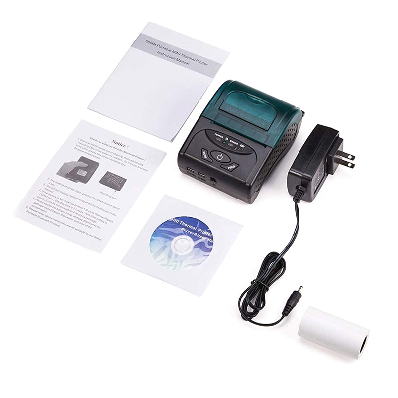 

Bluetooth Printer,58mm Mini Thermal Printer, Receipt Printer for PC Android ESC/ Print Commands Set EU Plug