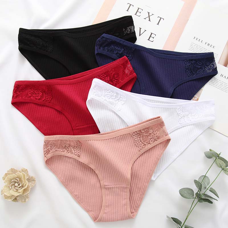 

Hot Women's underwear Pure cotton Woman Briefs For Sexy Lace Women's shorts Underpants Girls Panties Breathable Lingerie, S1-4